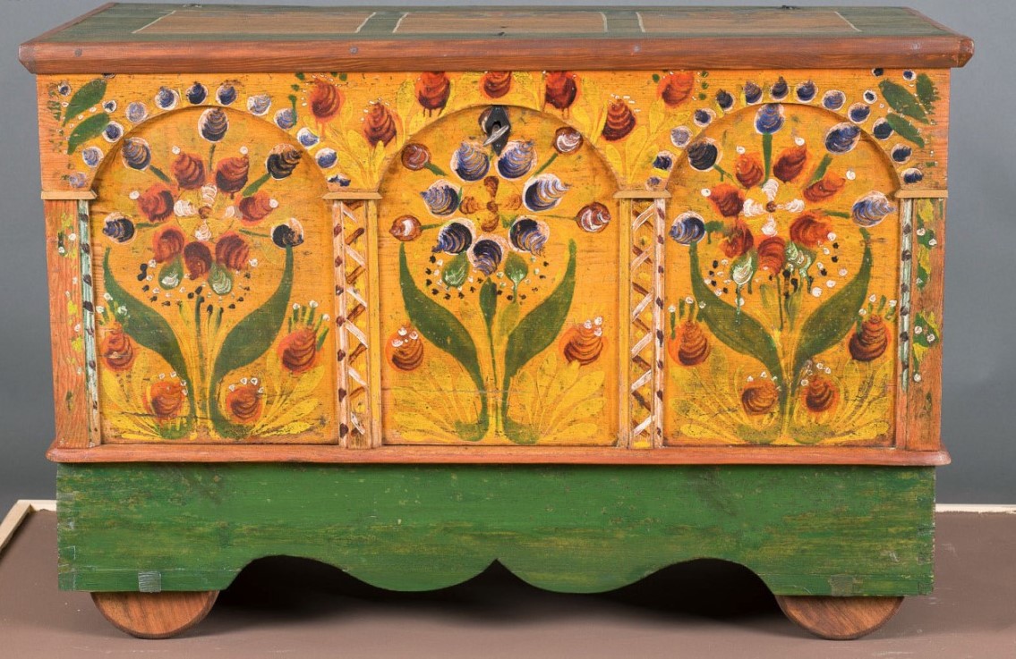 Skrzynia malowana (posagowa), XIX wiek